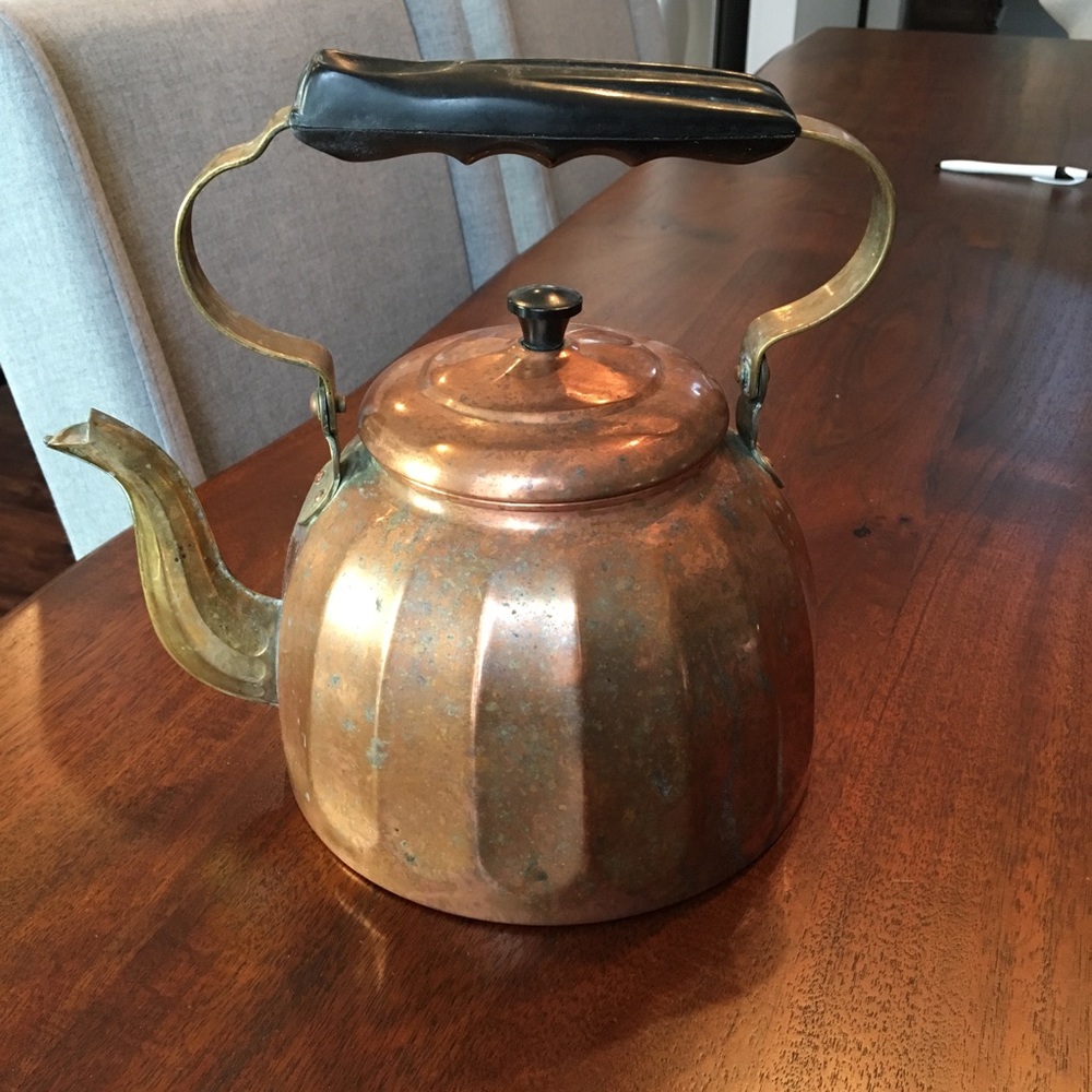 Vintage copper tea kettle, made in Germany.